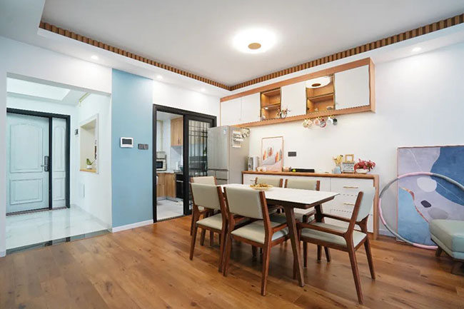 108㎡四居，打造室內(nèi)陽臺(tái)+休閑吧臺(tái)，體驗(yàn)日系小清新生活